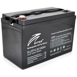 Акумулаторна батерия Ritar Power LFP-12.8V-100AH, 12V, 100Ah, Insert M8: Позиция-C конектори