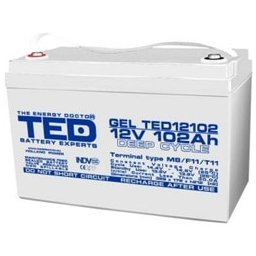Акумулаторна батерия Ritar Power 12V-102-AGM (TED12102), 12V, 102Ah, AGM, F12/M8 конектори