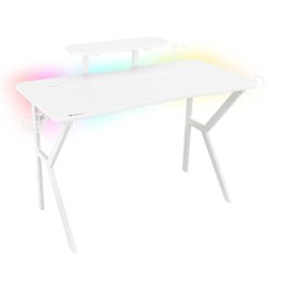 Компютърно бюро Genesis Holm 320 RGB, LED RGB, безжично зарядно, 3x USB 3.0 порта, гейминг, бяло