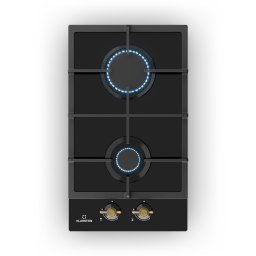 Klarstein Victoria Domino, газов плот, 2 Sabaf котлона, керамичен плот, ретро дизайн (DSM-Victoria-D-BK)