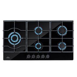 Klarstein Ignito Chef Edition, 5 зони, газов плот, 5 горелки, Sabaf горелки, стъклокерамична повърхност (DSM-Ignito5-90BK)