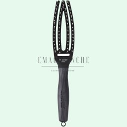 Olivia Garden Плоска малка масажна четка за коса със смесен косъм Hairbrush Fingerbrush Combo Small - Black