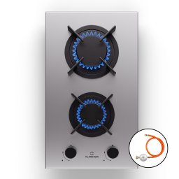 Klarstein Goldflame, газов котлон, 2 месингови горелки, неръждаема стомана (CP11-Goldflame-2-SS)