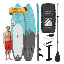 Capital Sports Lanikai Cruiser 9.8, надуваем падъл борд, комплект със SUP дъска, 305 х 77 х 10 (WTR1-LaniCru9,8Blue)