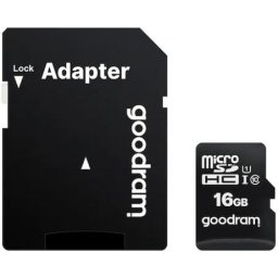 Карта памет GoodRam, Secure Digital CL10, Micro SD, 16GB, Class 10, Със SD Адаптер