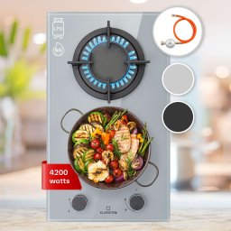 Klarstein Firetale, газов котлон, 2 горелки, алуминиеви горелки, природен газ/пропан (CP11-Firetale2-GR)