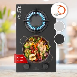 Klarstein Firetale, газов котлон, 2 горелки, алуминиеви горелки, природен газ/пропан (CP11-Firetale2-BK)