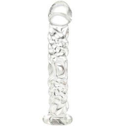 Стъклено пенис дилдо "TWIST GLASS CLEAR" 16 см