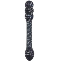 Двойно стъклено дилдо "DOUBLE BLACK GLASS" 21 см
