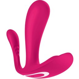 Троен вибратор и стимултор за G-точка "SATISFYER TOP SECRET PLUS PINK" с Мобилно приложение