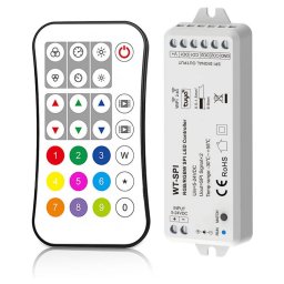 WiFi Контролер 5-24V и RF Дистанционно за Адресируеми RGBIC SPI LED Ленти Комплект