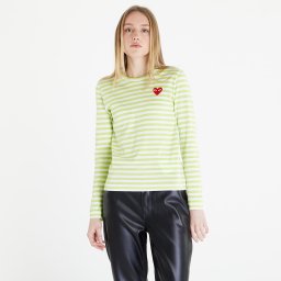 Тениска Comme des Garçons PLAY Heart Logo Tee Lime/ White S