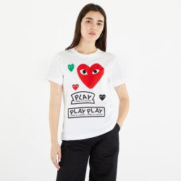 Тениска Comme des Garçons PLAY Heart Logo Tee White M