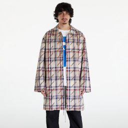 Яке A BATHING APE Logo Check Pattern Long Coat Beige L