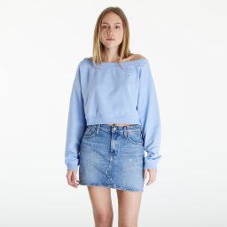 Суитшърт Tommy Jeans Cropped Off Shoulder Sweatshirt Blue M