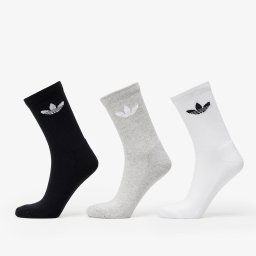 adidas Trefoil Cushion Crew Sock 6-Pack Black/ White/ Medium Grey Heather L