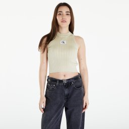 Calvin Klein Jeans Woven Label SweaterTank Top Green Haze M