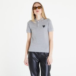 Тениска Comme des Garçons PLAY Heart Logo Polo Short Sleeve Tee Grey M