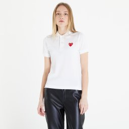 Тениска Comme des Garçons PLAY Heart Logo Polo Short Sleeve Tee White M