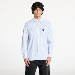 Риза Comme des Garçons PLAY Black Heart Striped Shirt UNISEX White/ Light Blue XL