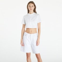 Тениска Calvin Klein Jeans Premium Monologo Cropped T-Shirt White L