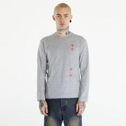 Тениска Comme des Garçons PLAY Long Sleeve Logo Print T-Shirt UNISEX Grey XXL
