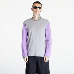 Тениска Comme des Garçons PLAY Heart Logo Long Sleeve Tee UNISEX Gray/ Lavender M
