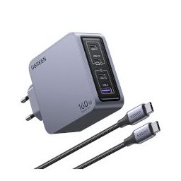 Home Charger 4 Ports GaN 160W + Type-C Cable