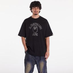 Тениска A BATHING APE Rhinestone College Relaxed Fit Tee Black L