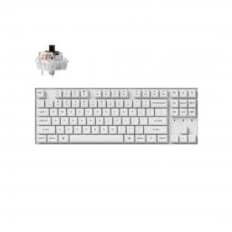 Gaming Keyboard K8 Pro White QMK/VIA TKL K Pro(Hot Swappable) Brown Switch RGB Plastic Frame