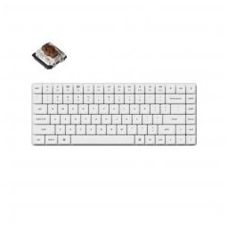 Gaming Keyboard K3 Pro White QMK/VIA Gateron Low Profile Brown Switch RGB