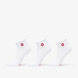 Footshop Ankle Socks 3-Pack White (Red Logo) 39-42