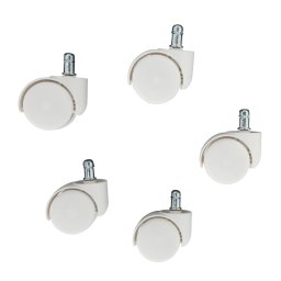 Комплект полипропиленови колела за офис стол 5 бр. - бели