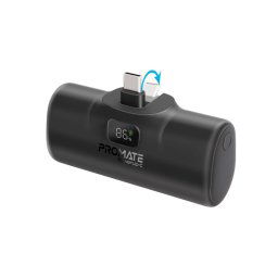 Външна батерия ProMate POWERUP-C.BLACK 5000mAh Portable Mini Power Bank with foldable 20W USB-C Output Plug and USB-C input/Output Port - Черна