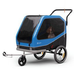 KLARFIT Goldie Buggy, ремарке за велосипед, 324 л, макс. 40 кг, сгъваем, устойчив на атмосферни влияния (BCT1-Jogger Blue)