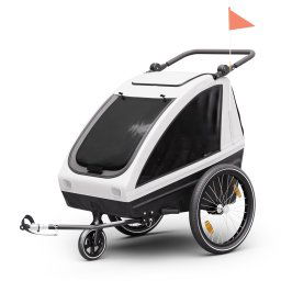KLARFIT GoKiddo, ремарке за велосипед, сгъваемо, с вградени спирачки, растящо, за 2 деца (CST1-KF-GKD-LG)