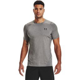 Тениска Under Armour Hg Armour Fitted SS Tee Carbon Heather/ Black XXL