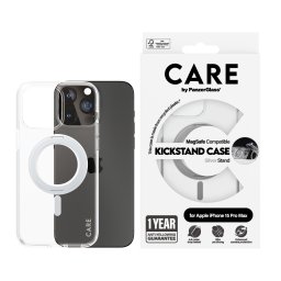 Гръб CARE by PanzerGlass за iPhone 15 Pro Max Feature Silver Kick+MagSafe - Прозрачен