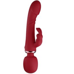 Комбиниран мулти-функционален вибратор и масажор "WANDO RED" 24 см