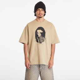 Тениска A BATHING APE Spray Print Logo Relaxed Fit Short Sleeve Tee Beige XXL
