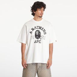 Тениска A BATHING APE Screen Print College Relaxed Fit Short Sleeve Tee Ivory XXL
