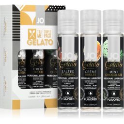 System JO Tri-Me Triple Pack Gelato комплект лубрикантни гелове с вкус