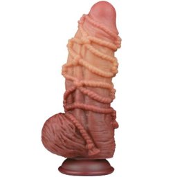Лепяща се отливка - дилдо Гигант с оребрение "DLS NATURE COCK ROPER" 25 см