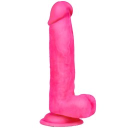 Лепяща се пенис отливка Кибер Кожа "LT SLIDY FUCHSIA" 21 см