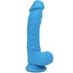 Лепяща се пенис отливка - дилдо от двуслоен силикон "LIKE TRUE BLUE" 20 см