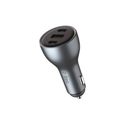 Зарядно 12V ttec SmartCharger Trio PD 130W Car Fast Charger 2 USB-C + USB-A - Сиво