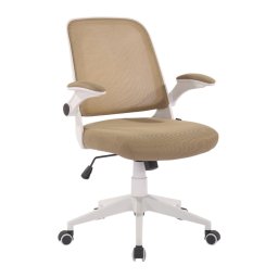 Работен стол RFG Pretty White W, до 120кг, дамаска/меш, полипропиленова база, Tilt механизъм, коригиране на височината, заключване в позиция, бежов