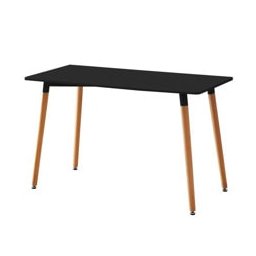 Холна маса RFG Vassy Wood, 1400 x 700 x 740 mm, МДФ плот, метална основа, черна