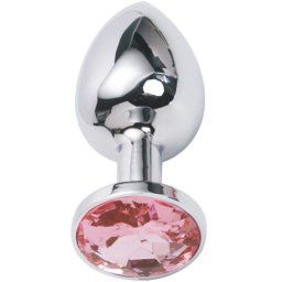 Метално дилдо Butt Plug "CRYSTAL PINK" 8 см. Размер-M