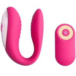 Луксозен вибратор и стимулатор за двойки "LOVE NEST PINK" 10 см